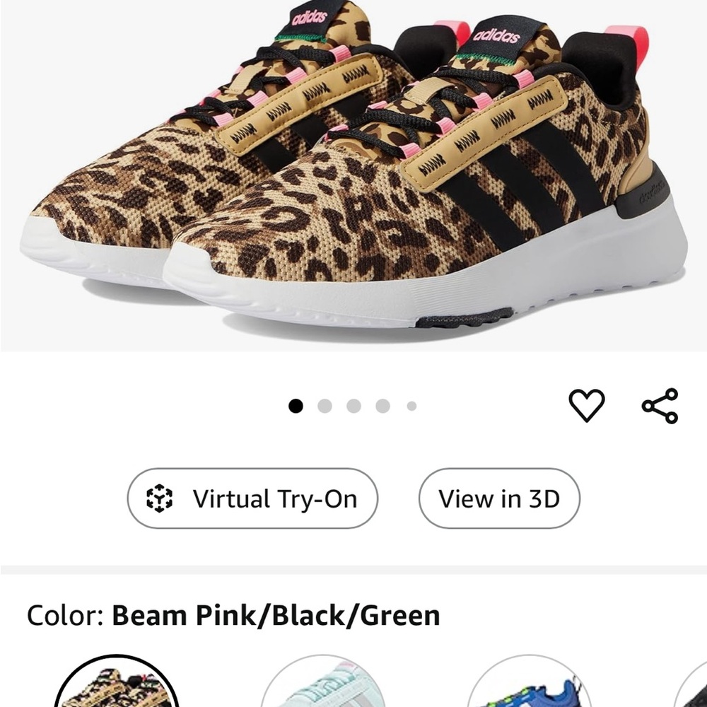 Adidas Kids Leopard Print Sneakers - Black and Gold